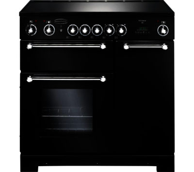 RANGEMASTER  Kitchener 90 Electric Ceramic Range Cooker - Black & Chrome